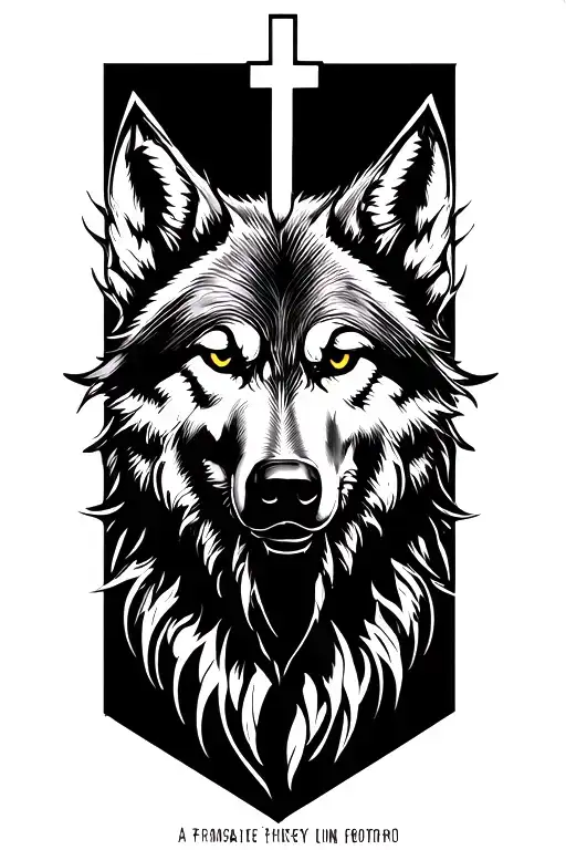 wolf and cross tattoo design tattoo design idea