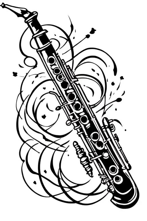 clarinet tattoo design idea