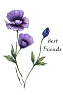 "Best Friends" poppies and violets inf sign intertwined tattoo design idea