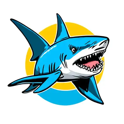 blue shark tattoo design idea