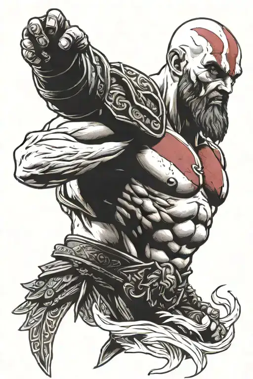 Kratos god of war black grey tattoo tattoo design idea
