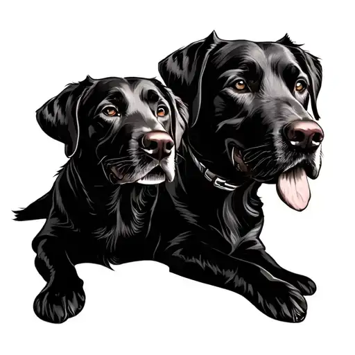 Design me a tattoo of 2 goldern retrievers and 1 labrador for my forearm tattoo design idea