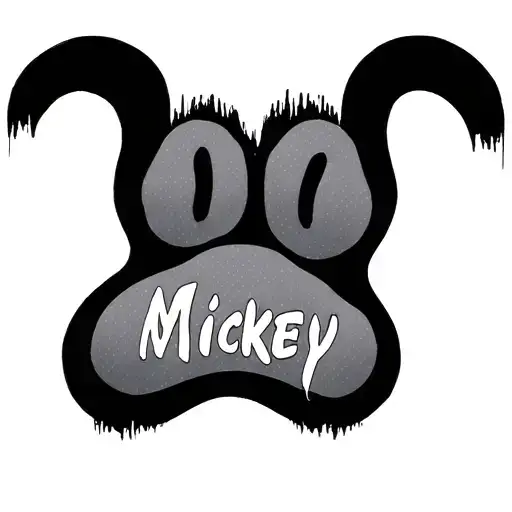 "Mickey" "Mickey" dog paw print tattoo design idea
