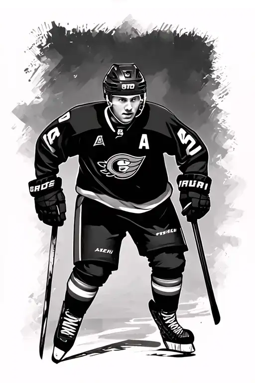 hockey player tattoo design idea