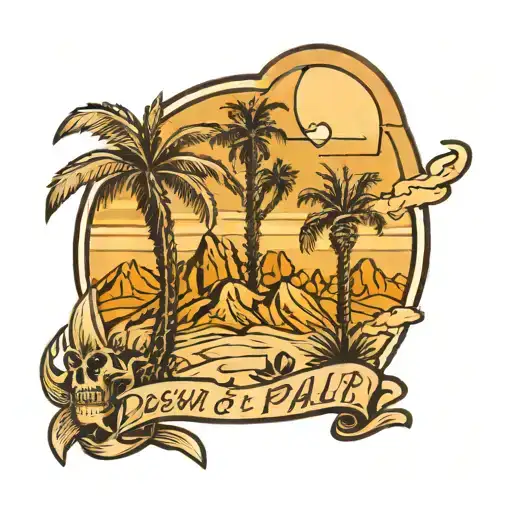 Desert background Devils palm jojos bizzarre adventure tattoo design idea