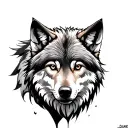 wolf approaching tattoo design idea
