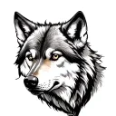 wolf approaching tattoo design idea