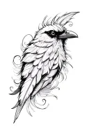 crow feathers swirling tattoo design idea