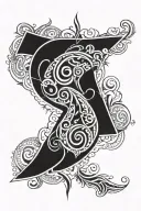 A zipper with the number 96 and a diamond inside in the Maori style tattoo design idea