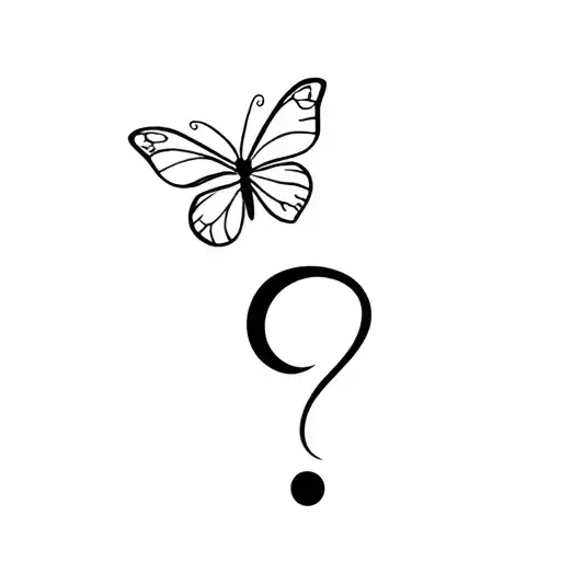 butterfly and semicolon tattoo design idea