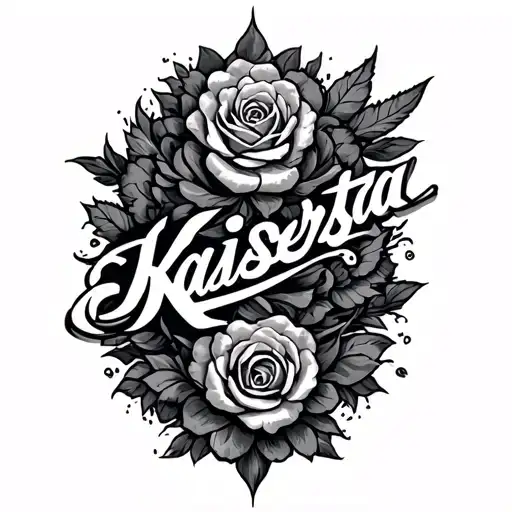 Tattoo idea: Expansion of your abdominal tattoo center Orientation: Your current tattoo with the lettering “Kaisersta tattoo design idea