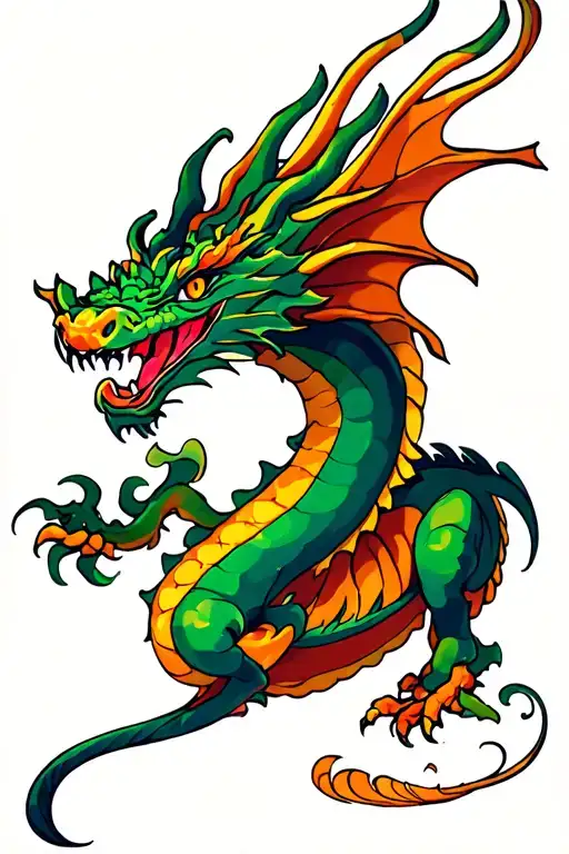 dragon flying tattoo design idea