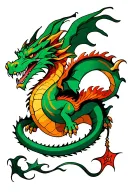 dragon flying tattoo design idea