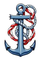 navy anchor intertwined tattoo design idea