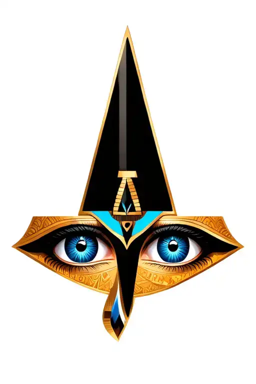The Eyes of Horus and Ra and Ankh Symbol made tattoo design idea