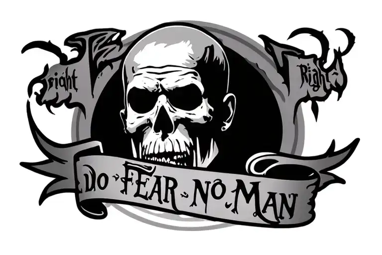 do right fear no man banner tattoo design idea