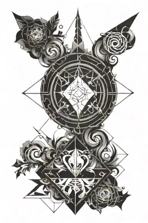 balance between the water elements and the fire element tattoo design idea