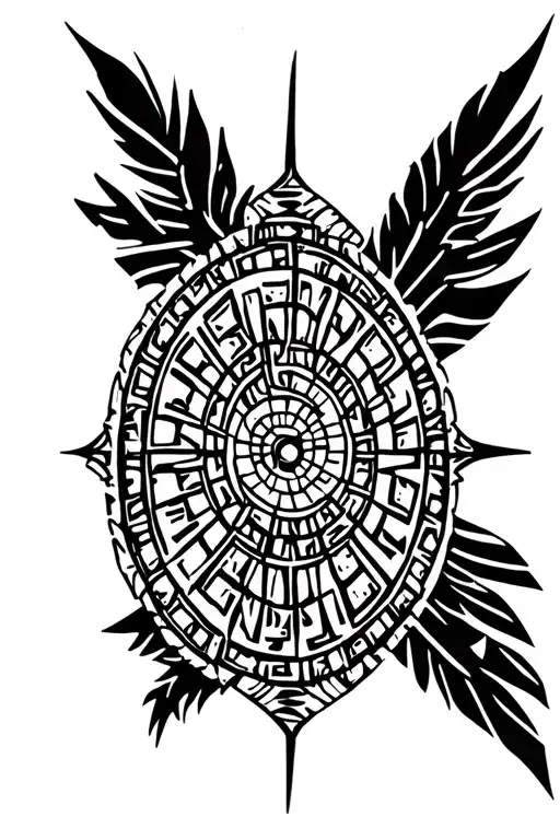 Aztec calendar tattoo design idea