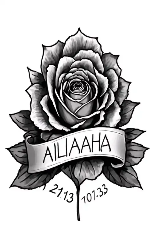 Aaliyah 21/07/13 Amaiyah 03/02/21 tattoo design idea