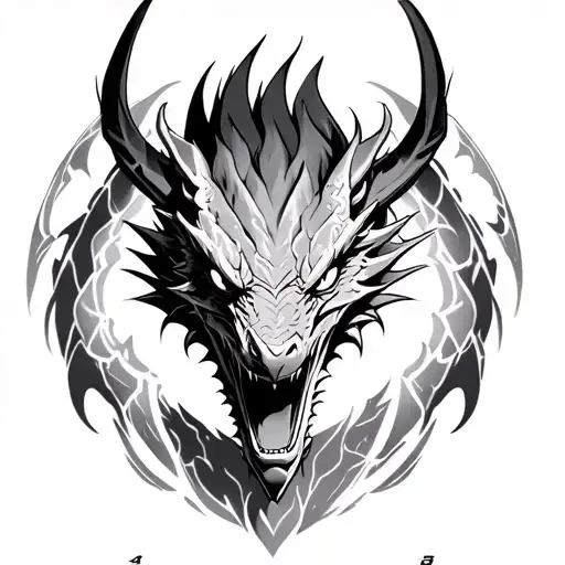 Electric dragon (not dragon ball) tattoo design idea