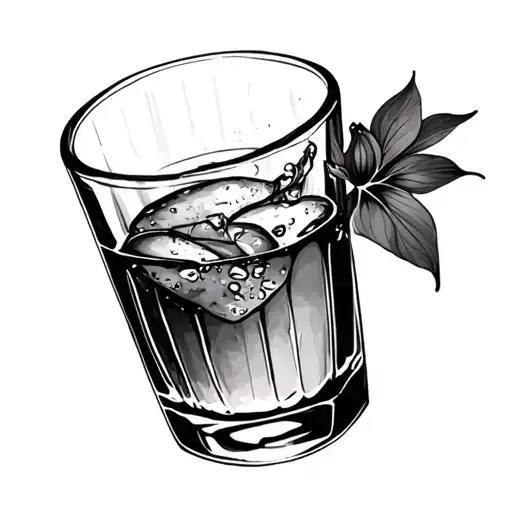 glass half full tattoo design idea