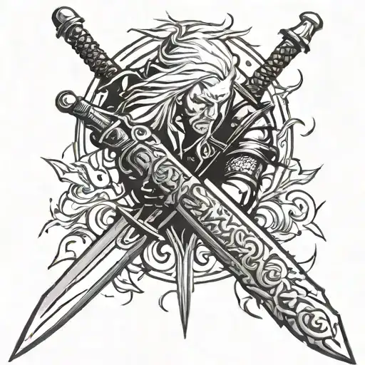 Witcher Sword tattoo design idea