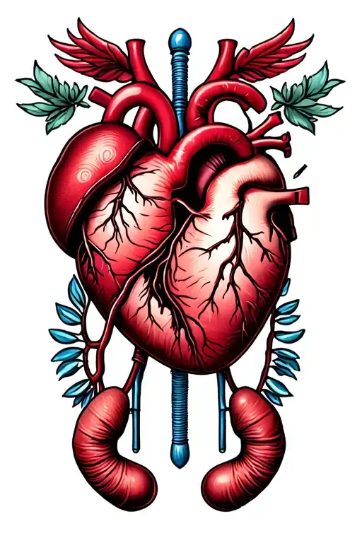 heart bypass and kidney failure  tattoo design idea