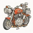 motorcycle engine, riley, poker tattoo design idea