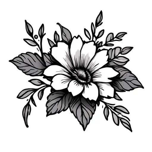 Mexican flower right hand cuff tattoo design idea