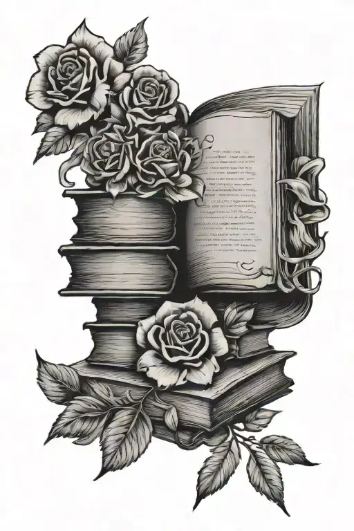 books fuck the patriarchy feminism symbol and flowers tattoo design idea