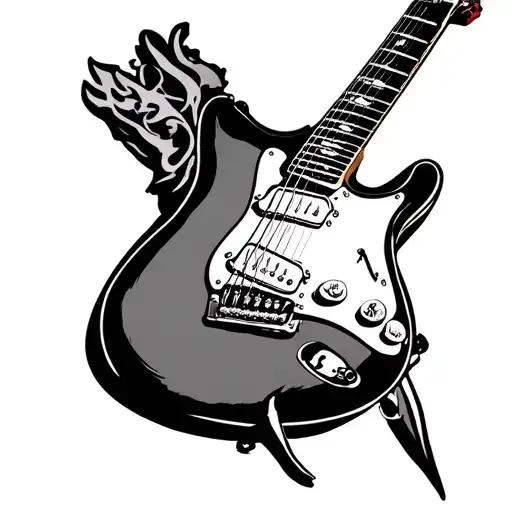Guns n 'Roses logo with guitar tattoo design idea
