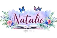 "Natalie" Wife's name incorporated with flowers, books, dragons and butterflies  tattoo design idea