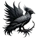 Black Phoenix tattoo design idea