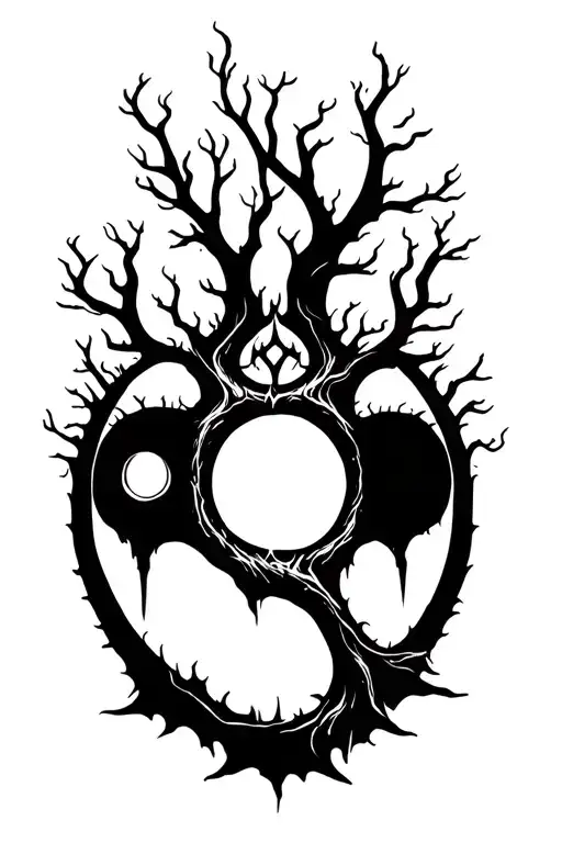 tree of life thats dead and scary looking tattoo design idea
