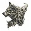 demon wolf tattoo design idea