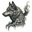 demon wolf tattoo design idea