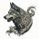 demon wolf tattoo design idea