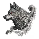 demon wolf tattoo design idea
