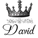 the name david cursive writing and a kings crown for a female neck  symbol love  tattoo design idea