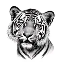 tiger and cub surrounded tattoo design idea
