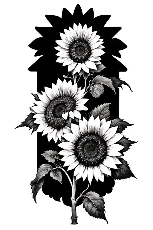 crossword puzzle with sunflowers intertwined  tattoo design idea