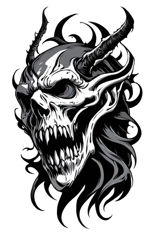 dark evil tattoo design idea