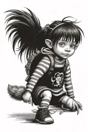 morph Pippi longstocking and Where the Wild Things Are tattoo design idea