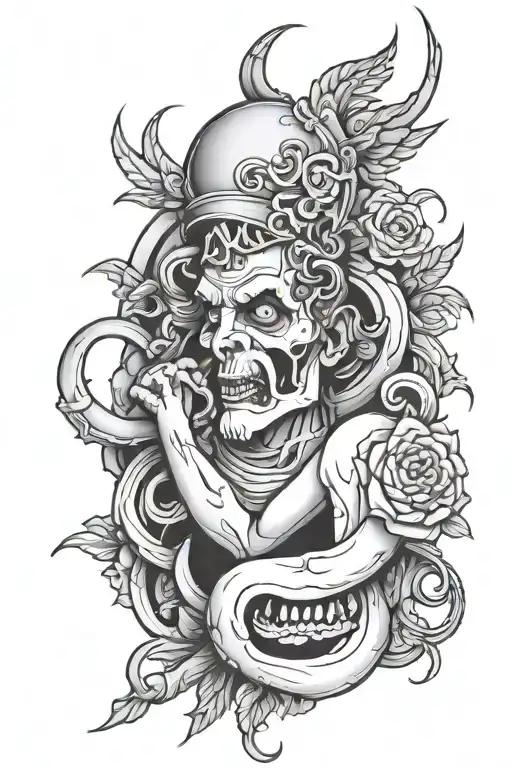 sevin sins in french tattoo design idea