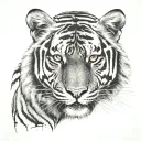 tiger head tattoo design idea