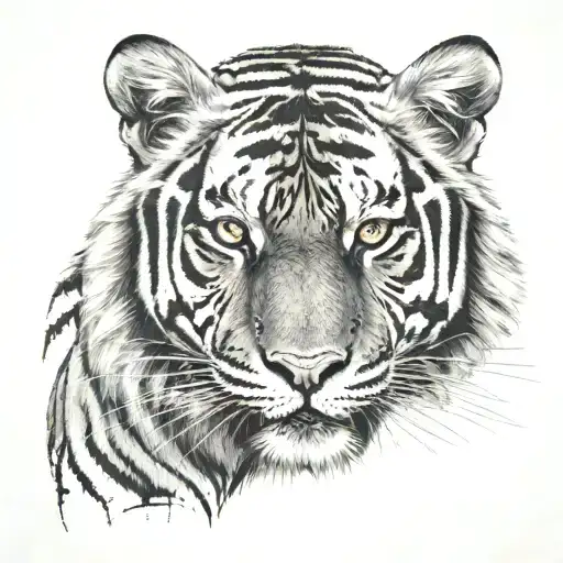 tiger head tattoo design idea