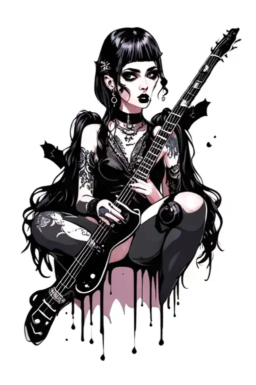 Goth very sexy girl tattoo design idea