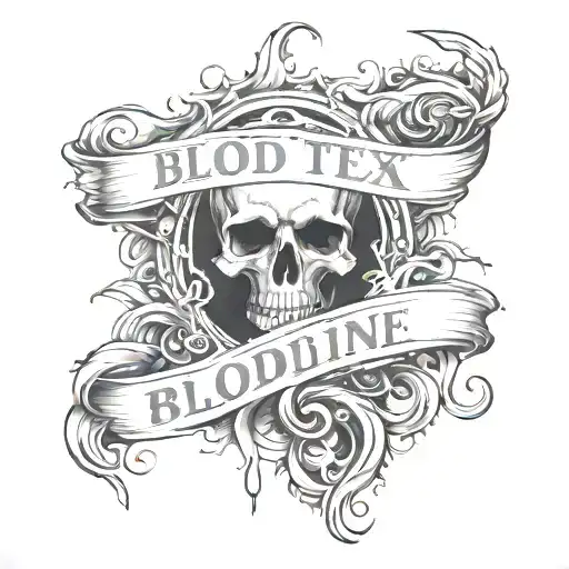 just a bloody text BLOODLINE tattoo design idea