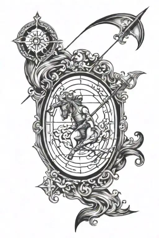 Sagittarius Jupiter include fire tattoo design idea