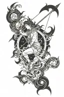 Sagittarius Jupiter include fire tattoo design idea